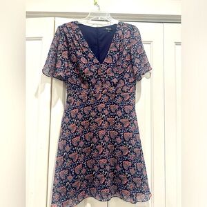 navy and pink floral madewell dress